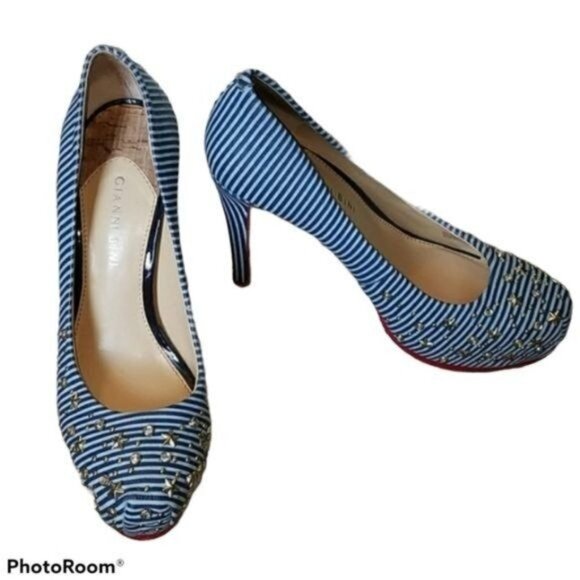 Gianni Bini Heel Shoes Stars Strips Stilettos Platform Pumps WOMEN'S WOMAN'S 8.5 - Picture 2 of 13